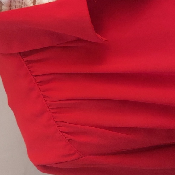 H&M Womens Red Button Down Long Sleeve Dress Blouse - Picture 5 of 11